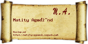 Matity Agmánd névjegykártya